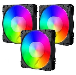 Kit Cooler Redragon GC-F007, 3 unidades, RGB, 120mm