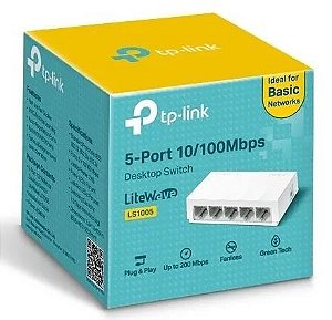 Switch TP-Link LiteWave LS1005, 5 Portas, 10/100Mbps