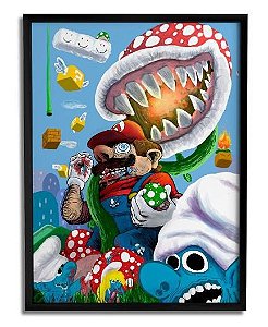 Quadro Decorativo Crazy Mario - 33 X 23 cm