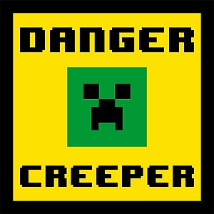 Placa Decorativa Danger Creeper, PD24, 18 X 18 cm