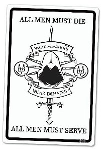 Placa Decorativa Valar Morghulis, PD18, 24 X 16 cm