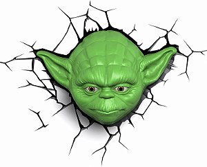 Luminária Star Wars - Yoda Face, 3D Deco Wall Light