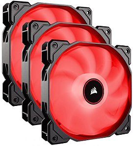 Kit Cooler Corsair AF120, 3 unidades, LED Vermelho, 120mm