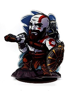 Miniatura 2.5D em MDF - God of War - Kratos - 14cm