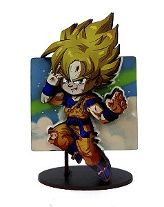 Miniatura 2.5D em MDF - DragonBall Goku Super Saiyajin 14cm
