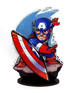 Miniatura 2.5D em MDF - Marvel - Capitão América - 14cm