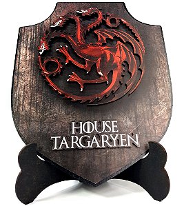 Quadro Decorativo em MDF House Targaryen - 29 X 23 cm