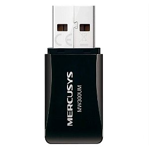 Adaptador Wireless USB Mercusys MW300UM, 300Mbps