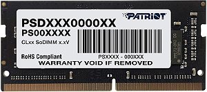 Memória RAM Notebook Patriot 8GB DDR4, 2400MHz, CL17, PSD48G240081S