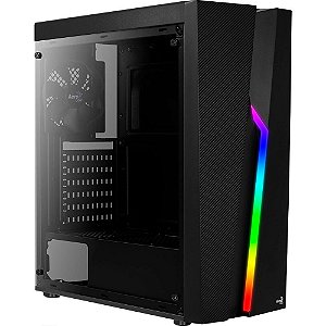Gabinete Aerocool Bolt RGB, Mid Tower, Com 1 Fan, Lateral de Acrílico, Preto