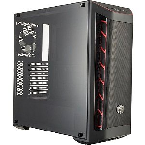 Gabinete Cooler Master MB511 Vermelho MB511, Mid Tower, Com 1 Fan, Lateral de Acrílico