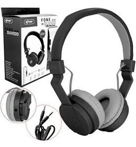Headphone Knup Com Microfone P2, preto kp428