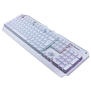 Teclado Mecânico Gamer Redragon Varuna Branco, RGB, Swich Redragon MK2 Red, ABNT2