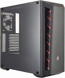 Gabinete Cooler Master MB511 Vermelho MB510L, Mid Tower, Com 1 Fan, Lateral de Acrílico