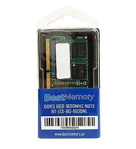 Memória RAM Notebook Best Memory 8gb DDR3, 1600MHz
