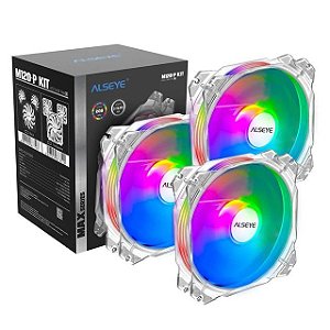 Kit Cooler Alseye M120-P MAX series Transparente, 3 fans, RGB, 120mm