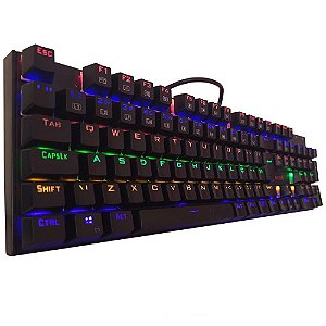 Teclado Gamer Mecânico Redragon Rudra K565R-1 Swich Azul, ABNT2