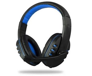 Headset Gamer Lehmox Preto/Azul LEF-1020