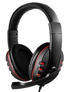 Headset Gamer Lehmox Preto/Vermelho LEF-1020