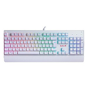 Teclado Gamer Mecânico Redragon Kala Branco K557W, RGB, Switch Brown, ABNT2