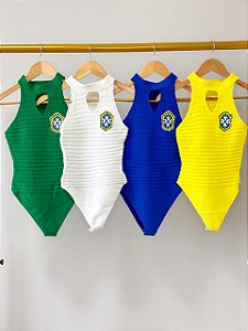 Body Tricô Brasil Cores