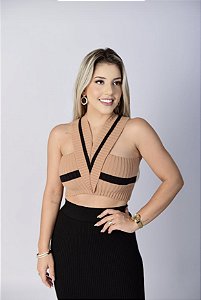 Corset Couro Fake Preto - Malli Rio