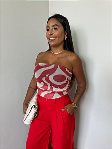 Cropped Tule vermelho
