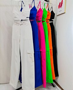 Conjunto Cropped e Calça Cargo Cores