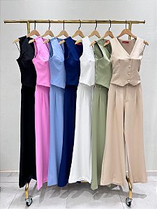 Conjunto Alfaiataria Calça e Colete Cores