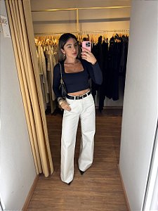 Cropped Decote Manga Longa Cores