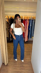 Calça Jeans Wide Leg Reta Cores
