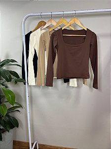 Blusa Decote Manga Longa Cores