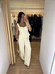 Conjunto Alfaiataria Calça e Blusa Botões Cores