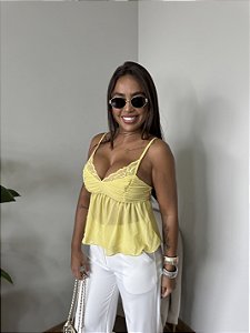 Bata Chiffon Franzida Renda Cores