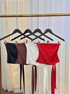 Cropped Tomara Que Caia Poliamida Faixa Cores