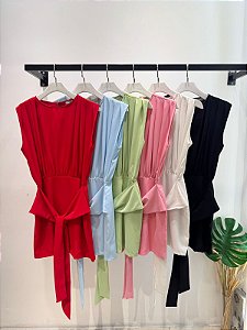 Vestido Alfaiataria Amarração Cores