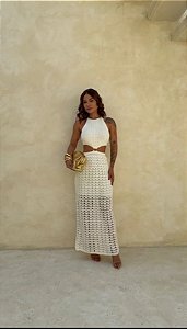 Vestido Tricô Argola Off White