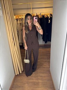 Conjunto Alfaiataria Colete e Calça Cores