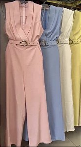 Macacão Alfaiataria Marrant Cinto Cores