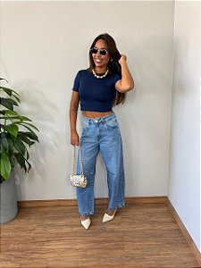 Cropped Manguinha Decote Costas Cores