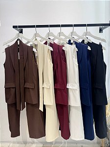 Conjunto Calça e Maxi Colete Cores