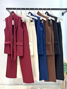 Conjunto Calça e Maxi Colete Cores