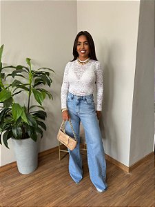 Calça Jeans Wide Pantalona Cores