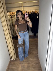 Calça Jeans Wide Pantalona Cores