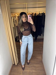 Blusa Tule Gola Animal Print
