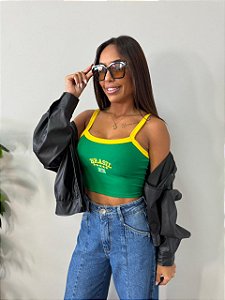 Cropped Alça Brasil Cores