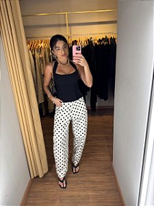 Calça Ballon Poá Preta