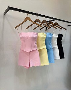 Conjunto Short Alfaiataria Tomara que Caia Cores