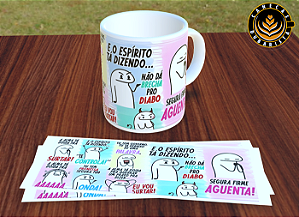 CANECA DE: PORCELANA - TEMA: FLORK - "DOIDO PRA SURTAR" - 325ml