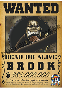 PLACA DECORATIVA  DE MDF TAM: A4 - TEMA: ONE PIECE PROCURADO / BROOK